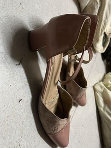 Pink Pointed-Toe Ankle Strap Heels