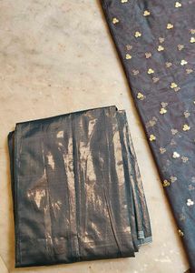Embroidered shiner sheded saree