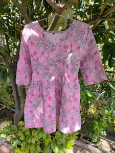 Pink Paisley short kurti