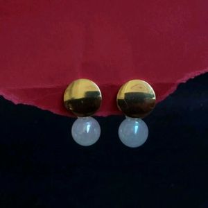 Jade &amp; Gold Drop Earrings