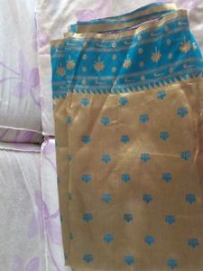 Silk Blend Saree with Lotus Motifs