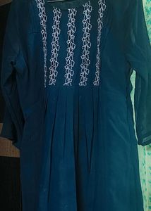 Teal Embroidered Maxi Dress