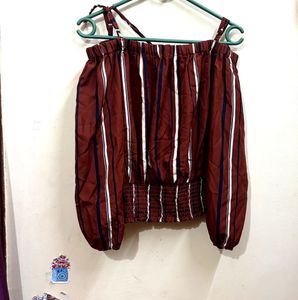 Women Brown Top Full Sleeves