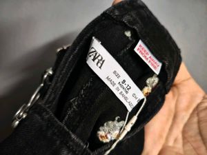 Zara Kids Black Floral Overalls