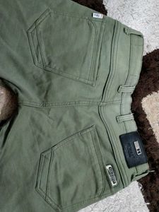 Olive Green Slim Fit Pants