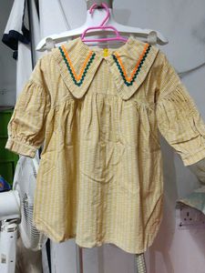 Cute Yellow Checkered Dress