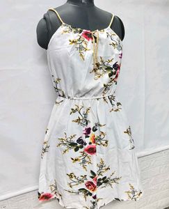 New/ Fresh Piece Floral White Dress