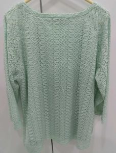 Free Shipping💖Fig Mint Green Lace Top (XL)