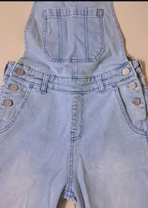 Max Light Wash Denim Dungarees For Girls