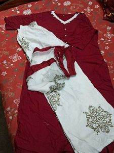 Jaipuri Block printed Pant and Dupatta Solid Kurta