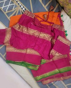 Mysore crepe silk tri color Saree