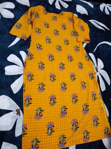 Yellow Printed Kurta Set