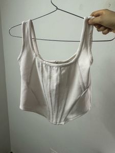 White Corset Tank Top