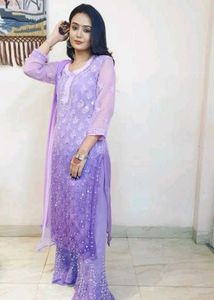 Beautiful New Chikankari Ombre Suit Set