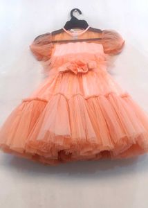 Peach Tulle Party Dress
