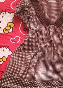 Checkered Brown babydoll top