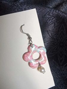 pearl cotton candy earrings
