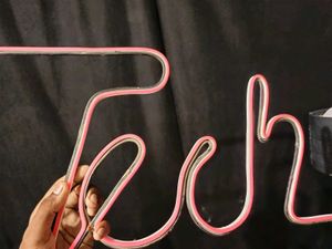 Pink Neon Word Sign 'tech'