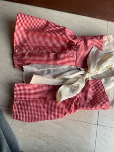 Red Gingham Dress with Bow