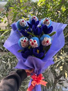 Crochet Doraemon flower bouquet