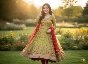 Elegant Green Anarkali Suit
