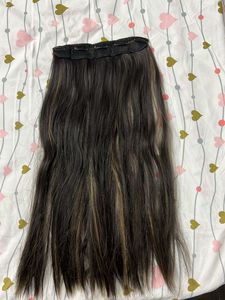 24 Inch Clip In straight Hair Extensions - Brown