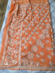 lucknowi Chikankari with hand work gotta Patti