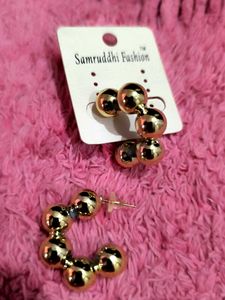 Gold Tone Bubble Earrings