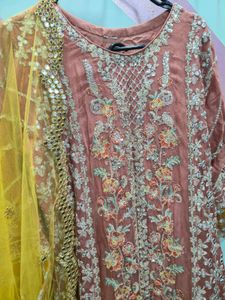 Pastel Heavy Chiffon Sharara Suit