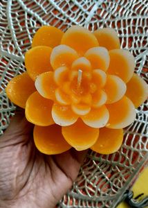 Lotus Candle ornaage color