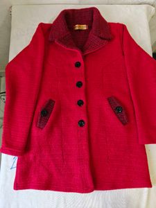 Red Wool Blend Coat