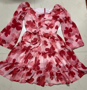 Floral Print Tiered Mini Dress