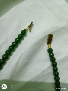 green onyx stone beaded necklace pendant set