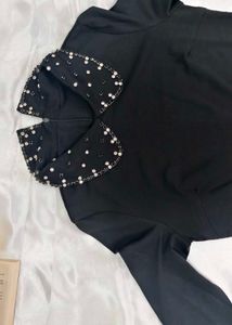 Black Dress with Jeweled Collar