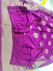 Beautiful pink saree with blouse