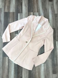 Pink Blazer with White Trim