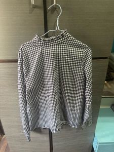 Gingham Mock Neck Top