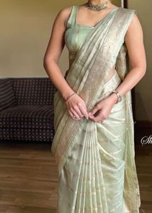 Elegant Mint Green Saree