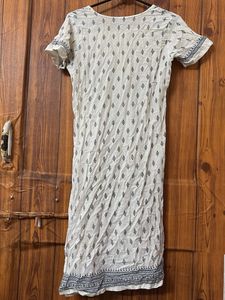 Jaipuri Printed White Kurti