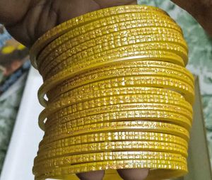 Yellow Glass Bangle Set