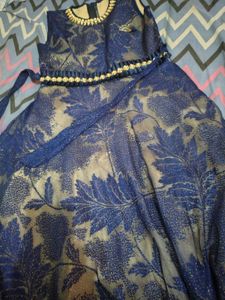 Elegant Blue Floral Dress