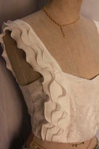 White Ruffle Trim Top