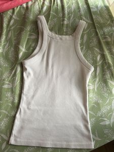 H&amp;m White Tank Top(Xs(