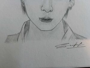Pencil Portrait Sketch of BTS member Jungkook