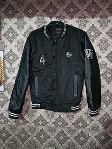Stylish Black Varsity Jacket(L-size)