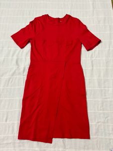Red Dress with Front Slit