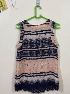 Patterned Sleeveless Top