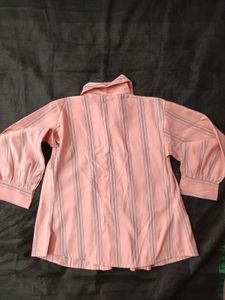 Peach Striped Smocked Top