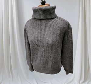 Gray Turtleneck Sweater