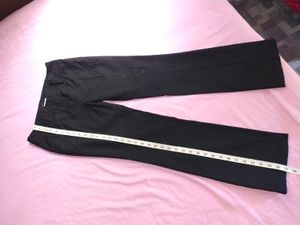 Black Flare Leg Trousers Low Rise Pant